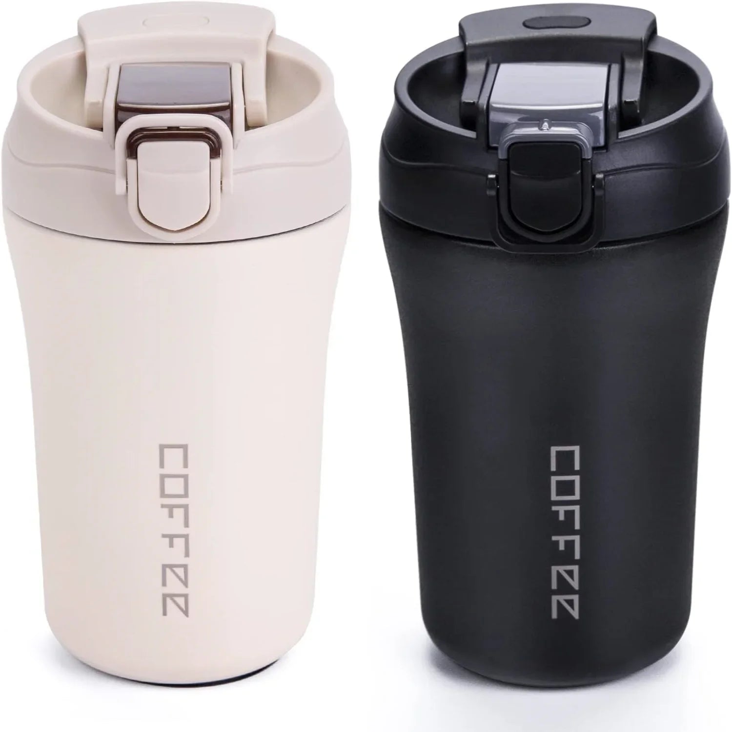 400ml Coffee Cup Stainless Steel Thermos with Straw Double-layer Vacuum Insulated Bounce Cup Portable Travel Car Creative Cup